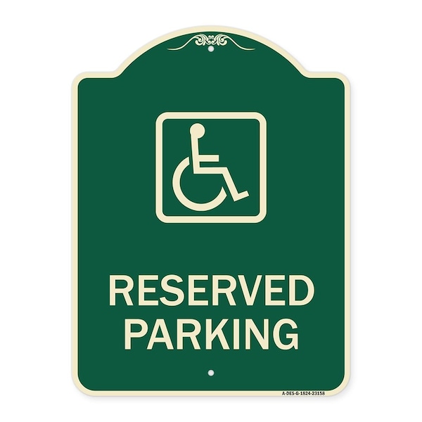 Signmission Reserved Parking HandicappedBlue Heavy-Gauge Aluminum Architectural Sign, 24" x 18", G-1824-23158 A-DES-G-1824-23158 - main